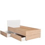 Hanah Home Kry-792-Sd-2 Somier Individual 100x195cm con 2 Cajones Sonomo y Blanco